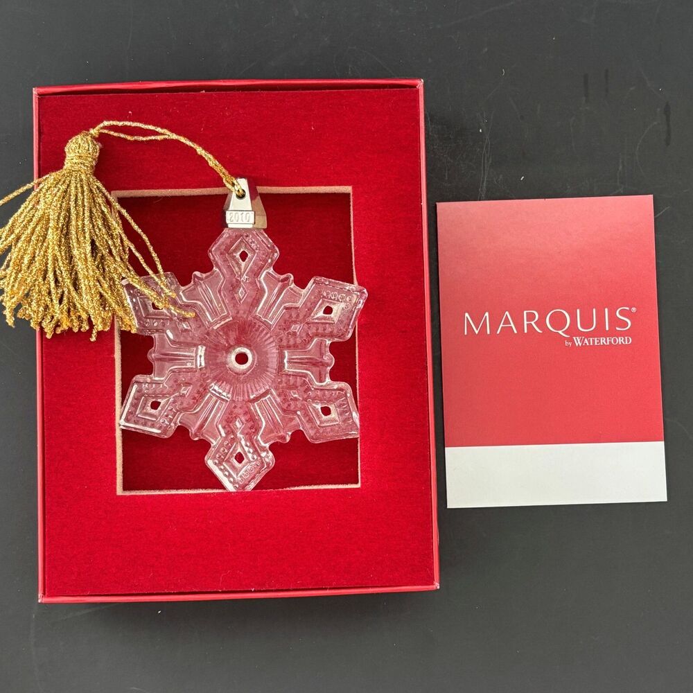 Waterford Annual Crystal Snowflake Christmas Ornament Marquis 2010 Holiday Box